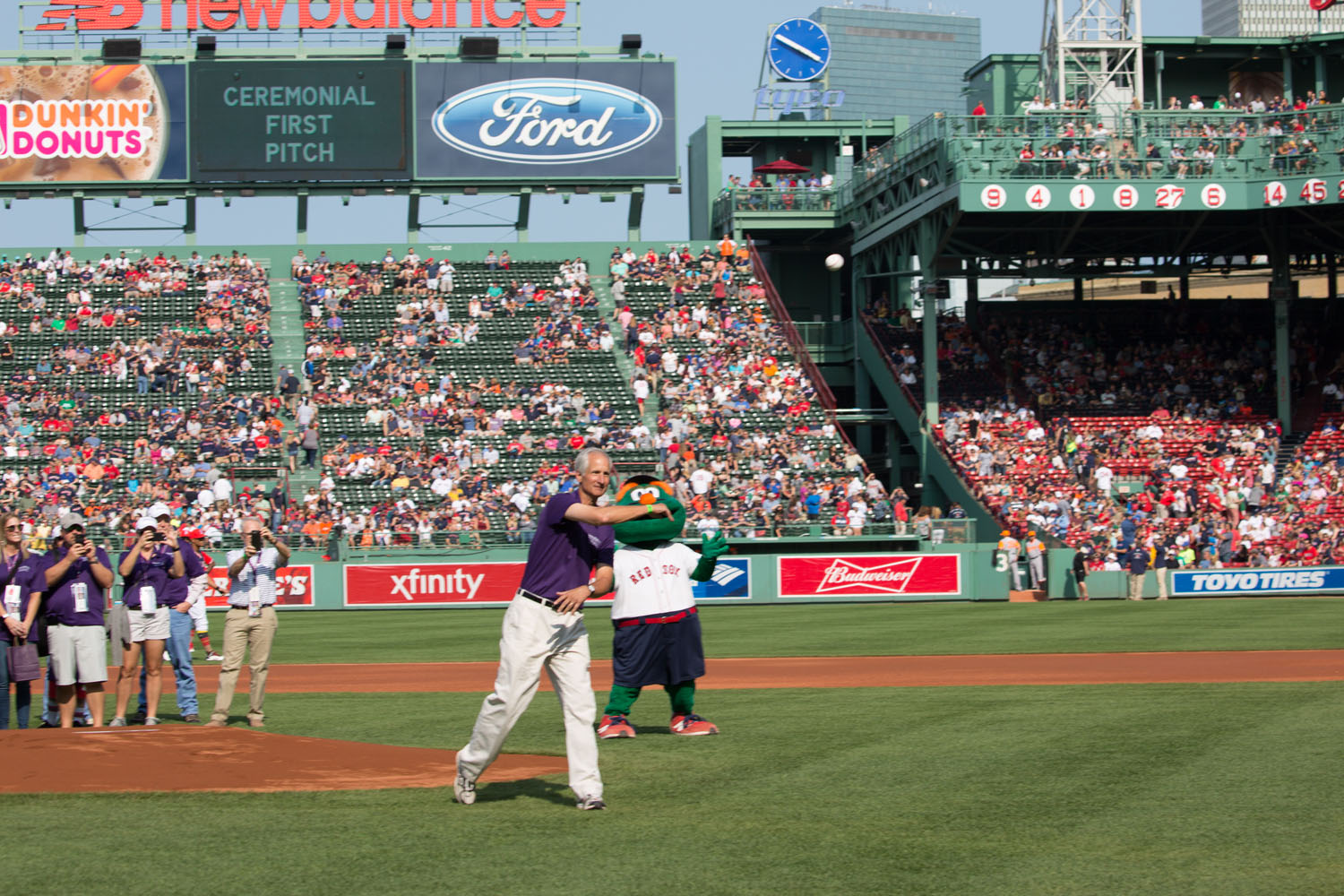 Howard Young Photo of Throwing The Ceremonial Pitch At The 2017 Boston Red Sox Game